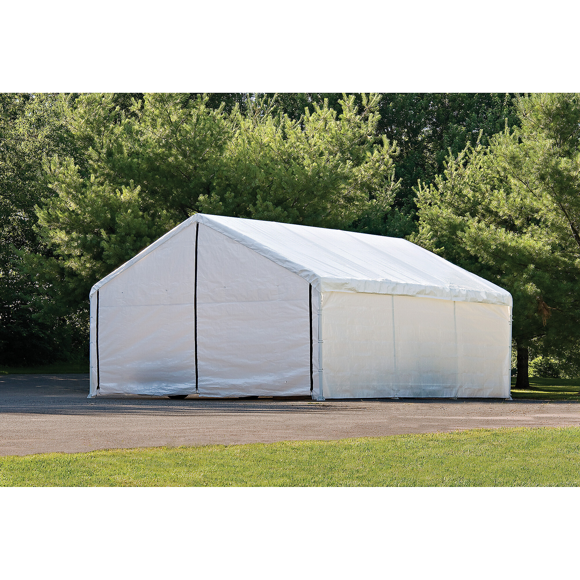 ShelterLogic SuperMax, Canopy Enclosure Kit 18×30 White (FR Rated-Canopy not incl), Fits Canopy Length 30 ft, Fits Canopy Width 18 ft, Material Polyethylene, Model# 26179